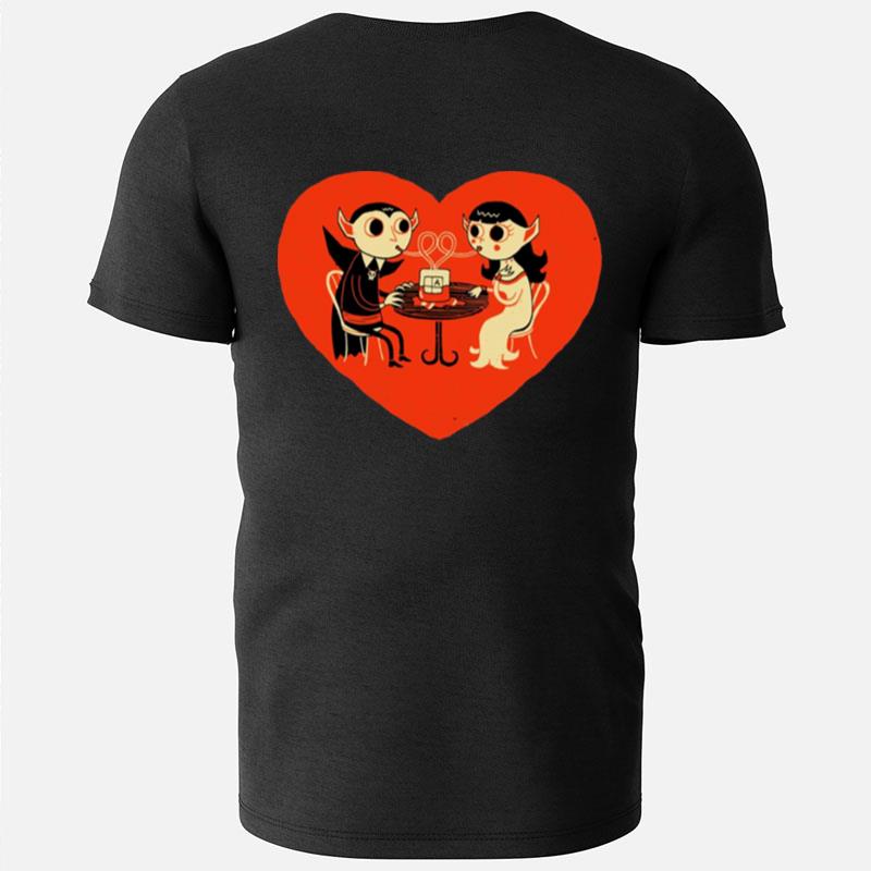 Blood Date Vampires Couple Happy Valentine Halloween T-Shirts