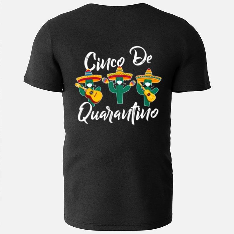 Cinco De Mayo Quarantino Cactus Mask Guitar Lover T-Shirts