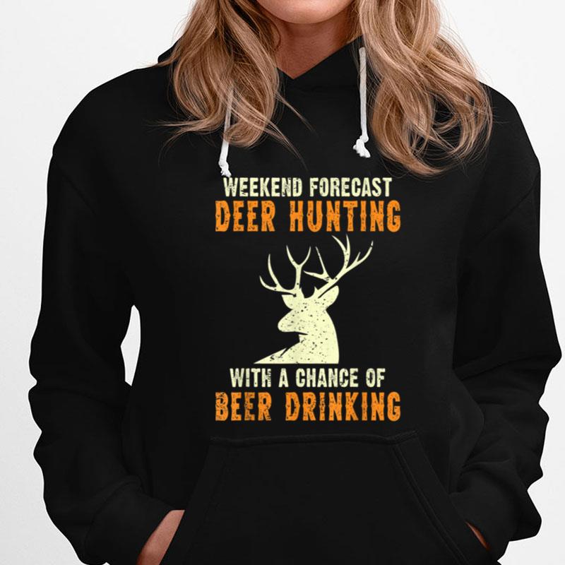 Deer Season Weekend Forecast Beer Vintage Deer Hunting T-Shirts