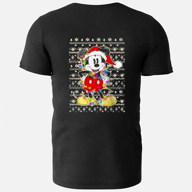 Disney Mickey Mouse Christmas Lights Ugly Christmas T-Shirts