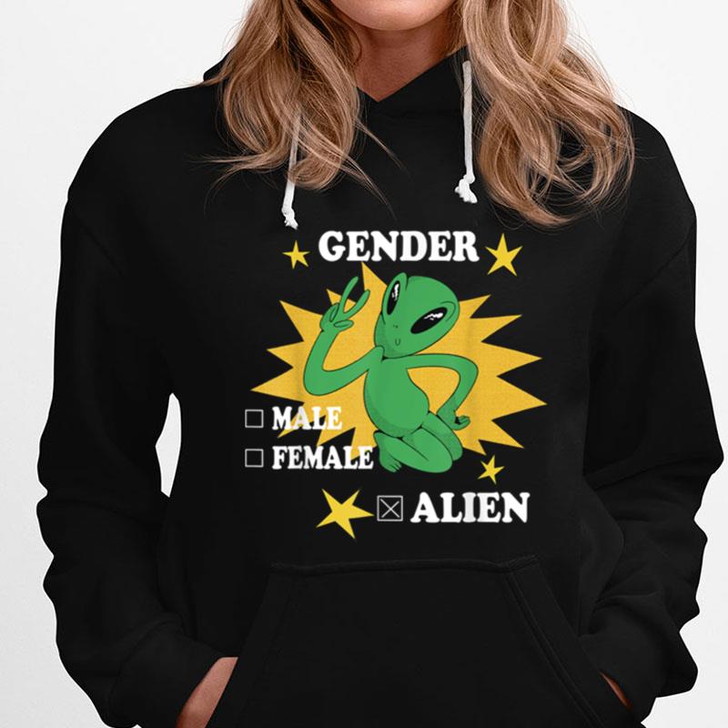Gender Male Female Alien Finger Sign Peace T-Shirts