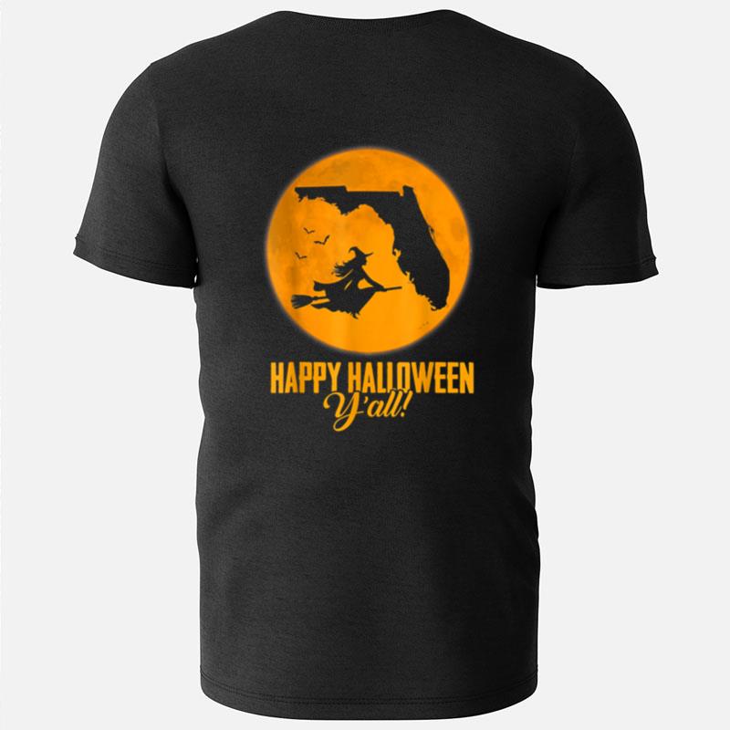 Happy Halloween Y'All Florida Witch Map T-Shirts
