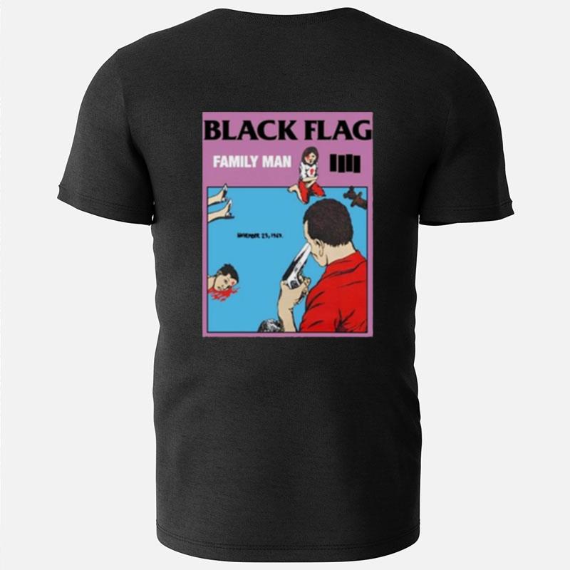 Lottareds Black Flag Family Man Funny T-Shirts