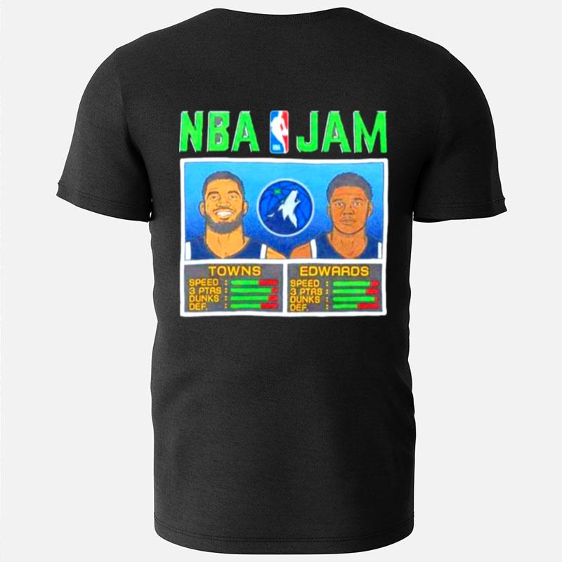 Nba Jam Towns And Edwards Minnesota Timberwolves T-Shirts