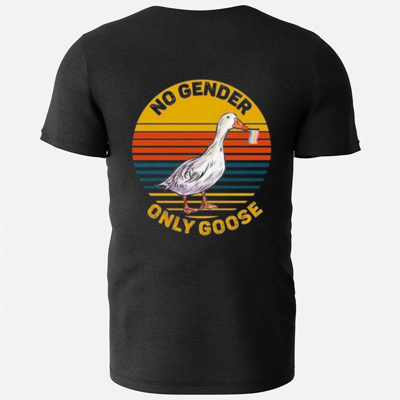 No Gender Only Goose Gender Neutral Pride Flag Vintage T-Shirts