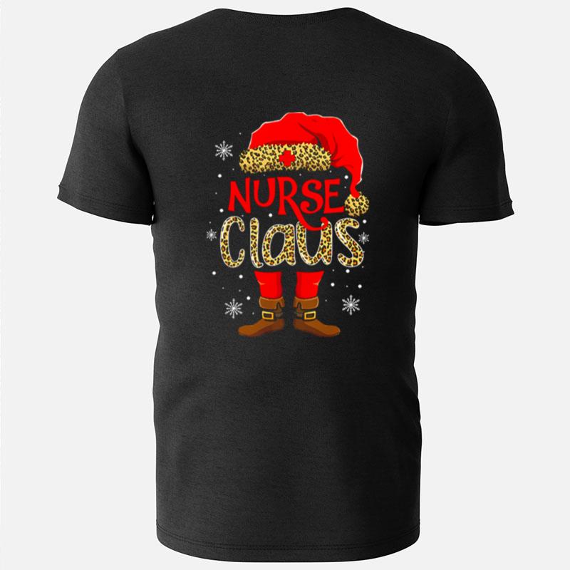 Nurse Claus Leopard Nurse Santa Claus Merry Christmas T-Shirts