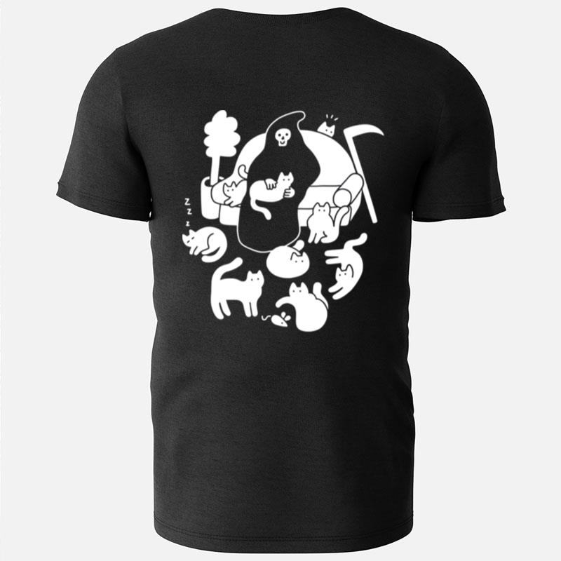 Death And His Cats Cute Halloween T-Shirts