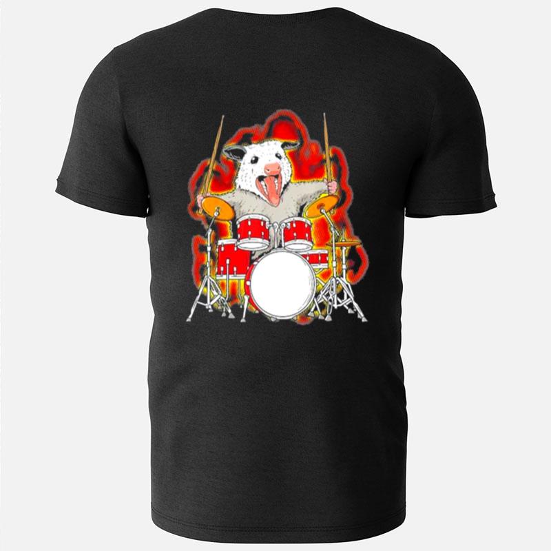 Drumming Opossum Playing The Drums Drummer T-Shirts