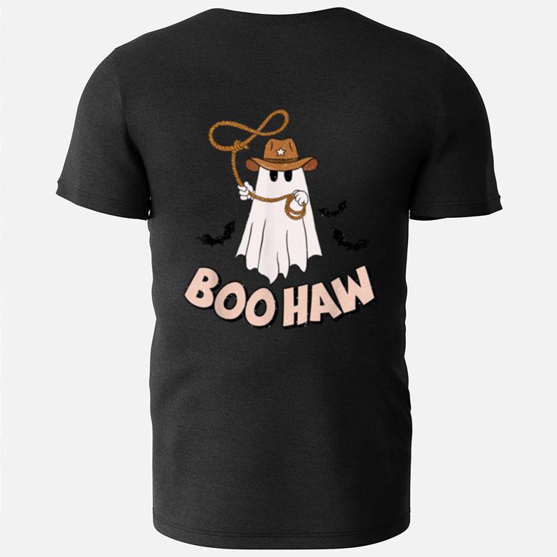 Funny Halloween Ghost Western Spooky Season Boo Haw T-Shirts
