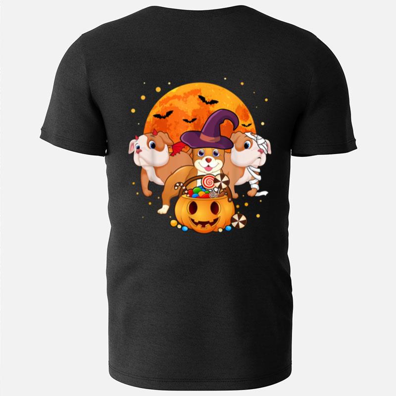 Funny Pitbull Witch Pumpkin Halloween Costume T-Shirts