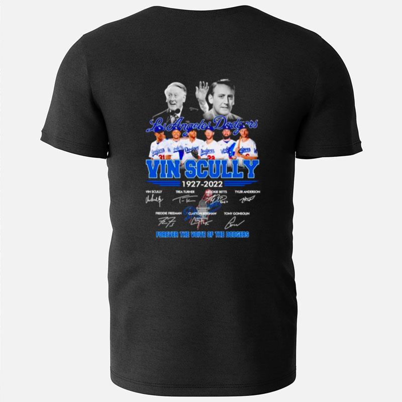 Los Angeles Dodgers Vin Scully Forever The Voice Of The Dodgers Signatures T-Shirts