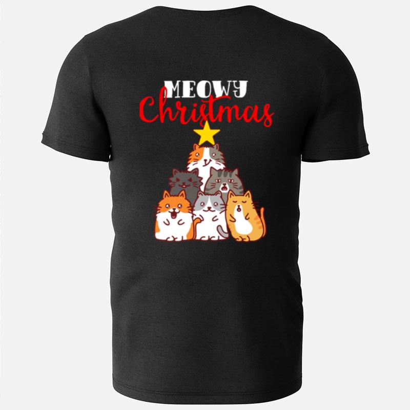 Meowy Christmas Tree Merry Christmas T-Shirts