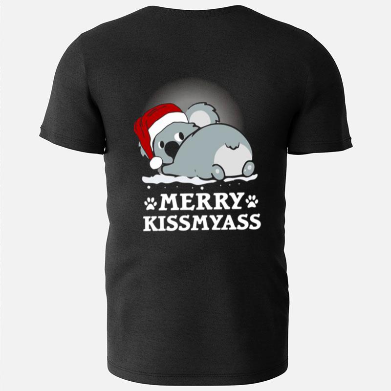 Merry Kissmyass Koala Christmas Santa T-Shirts