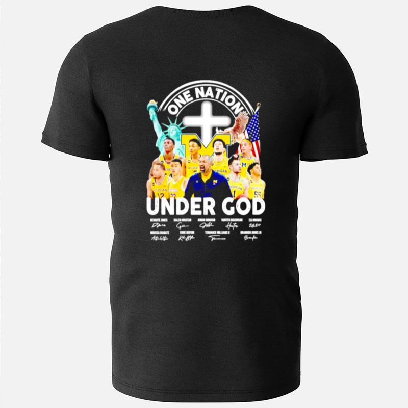 Michigan Wolverines One Nation Under God Signatures T-Shirts