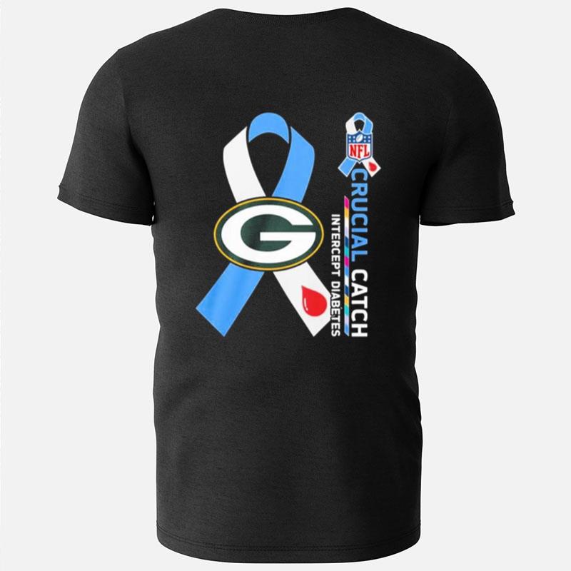 NFL Green Bay Packers Crucial Catch Intercept Diabetes T-Shirts