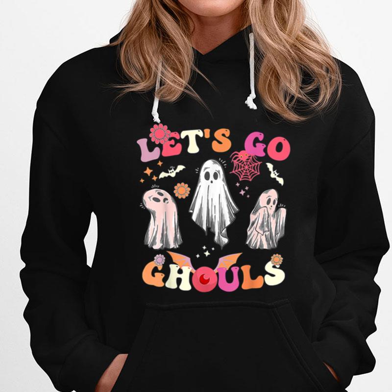 Retro Groovy Let's Go Ghouls Halloween Ghost Outfit Costumes T-Shirts