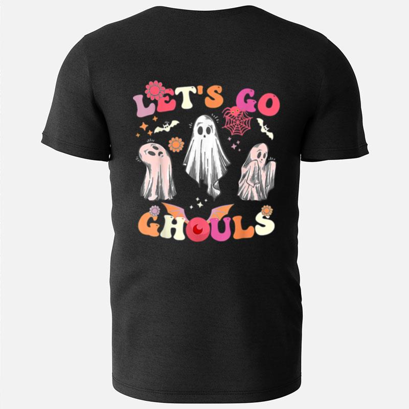 Retro Groovy Let's Go Ghouls Halloween Ghost Outfit Costumes T-Shirts