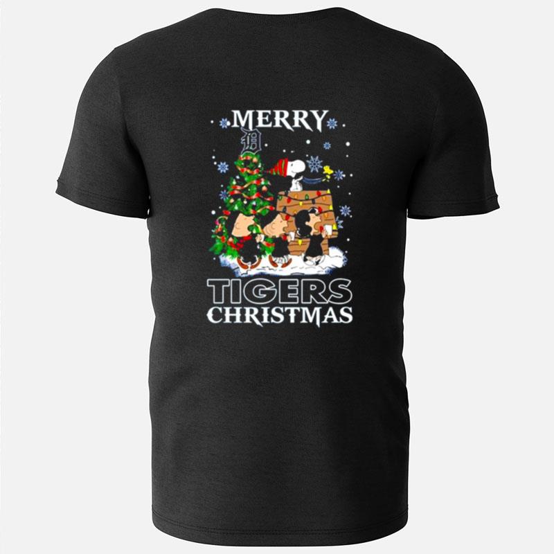 Snoopy And Friends Merry Detroit Tigers Christmas T-Shirts