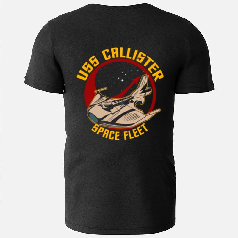 Space Fleet Uss Callister Round Black Mirror T-Shirts
