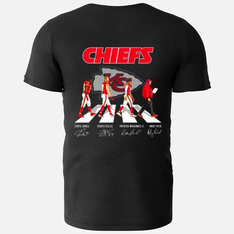 The Chiefs Chris Jones Travis Kelce Patrick Mahomes Ii Andy Reid Abbey Road Signatures T-Shirts