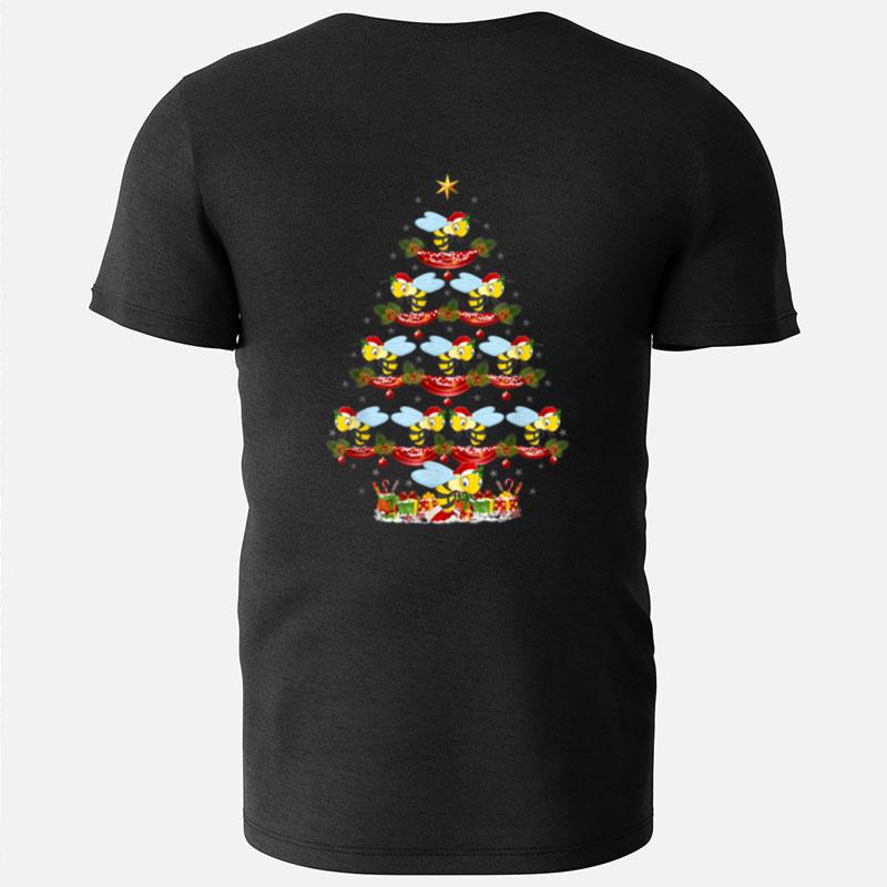Wasp Lover Xmas Holiday Santa Wasp Christmas Tree T-Shirts