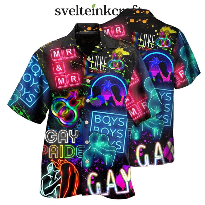 Beach Lgbt Gay Neon Art Gay Pride Gay Hawaiian Shirt