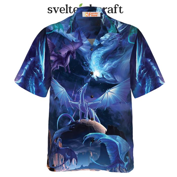 Blue Universe Dragon Hawaiian Shirt