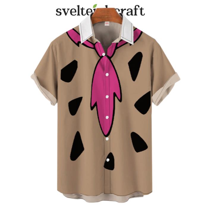 Brown Stone Age Primitives Savage Costume Hawaiian Shirt