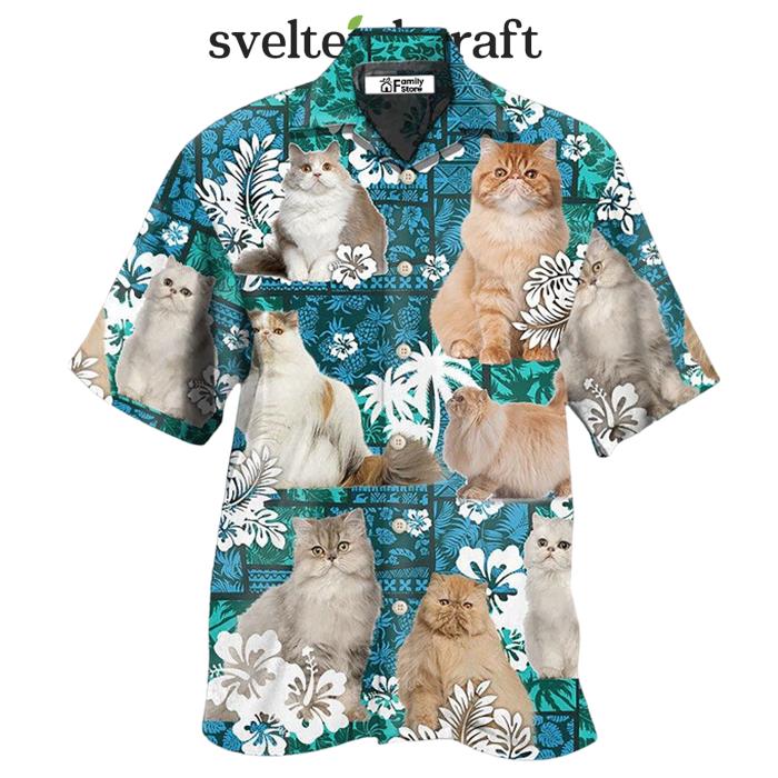 Cat Persian Cat Lover Tropical Hawaiian Shirt