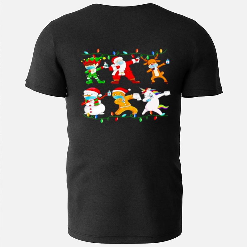 Christmas Dabbing Santa Elf Friends Christmas Lights T-Shirts