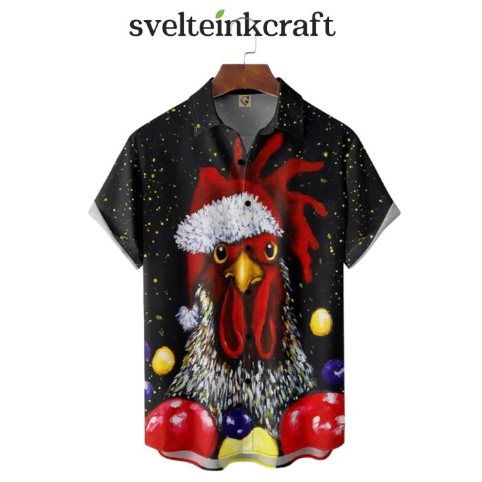 Christmas Rooster Hawaiian Shirt