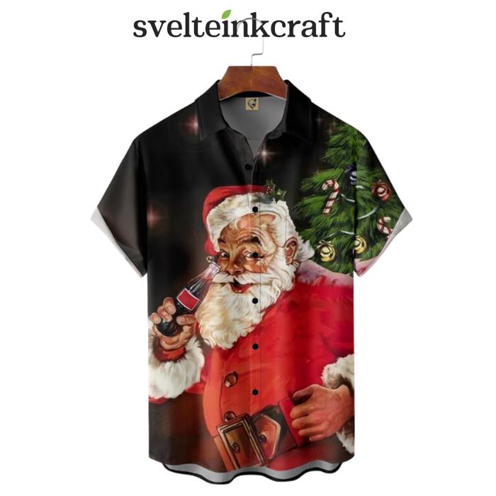 Christmas Santa Claus And A Cola Hawaiian Shirt