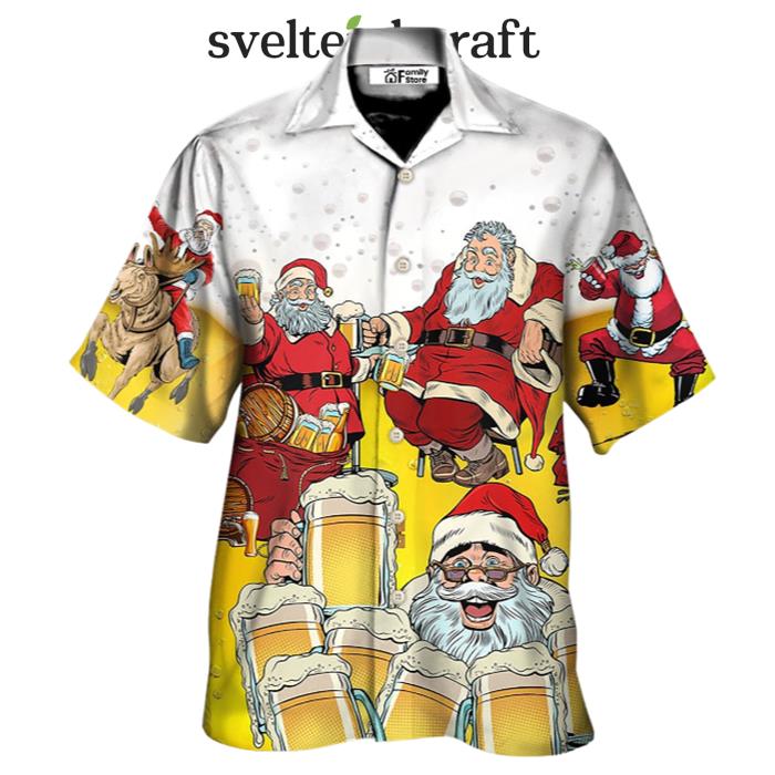 Christmas Santa I Want More Beer Hawaiian Shirt