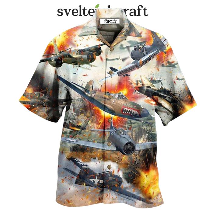 Combat Aircraft Fire War Hawaiian Shirt