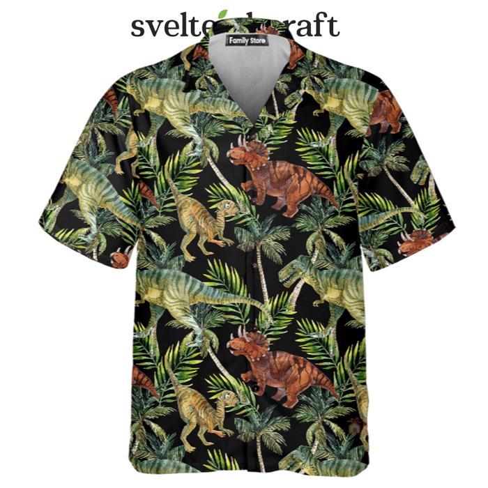 Dinosaur Tropical Pattern Hawaiian Shirt