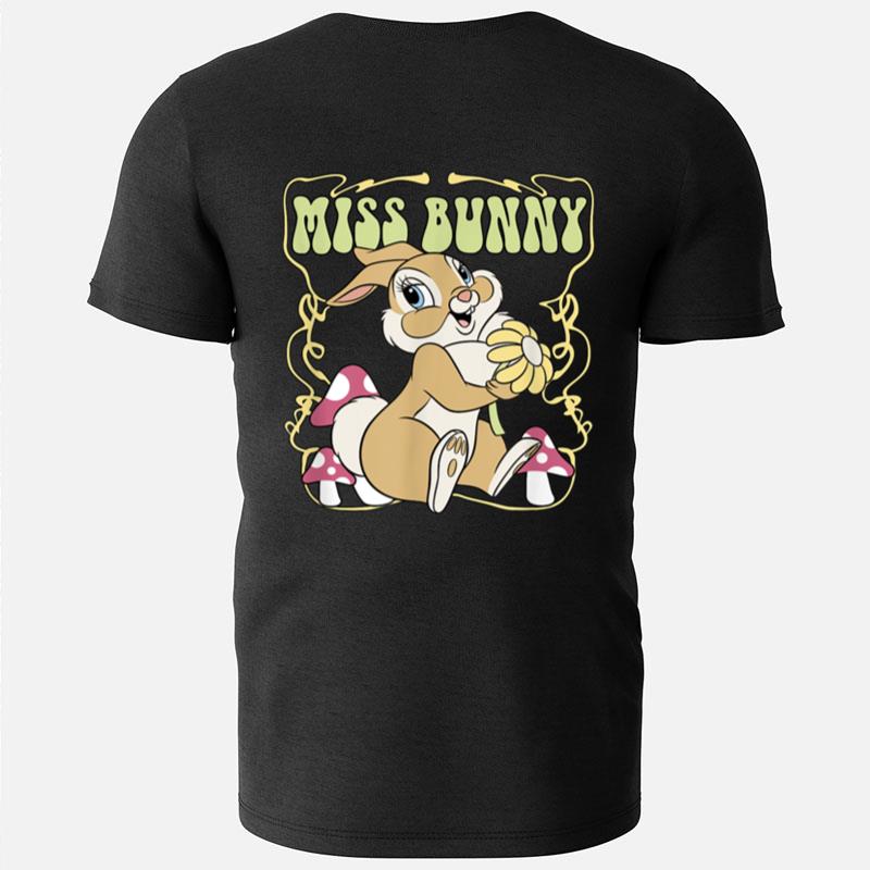 Disney Bambi Miss Bunny Floral Mushrooms Front And Back T-Shirts