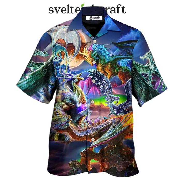 Dragon Neon Legends Colorful Hawaiian Shirt