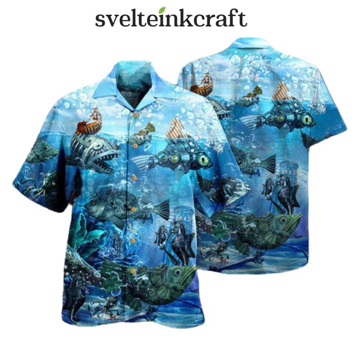 Fishing Ocean Undersea Steampunk Fish Hawaiian Shirt