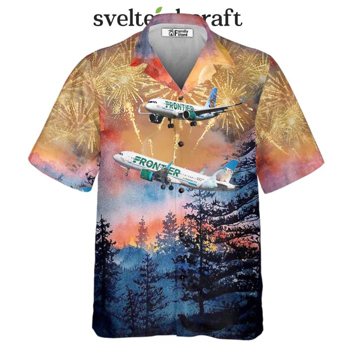 Frontier Airlines Airbus A320251N Independence Day Hawaiian Shirt