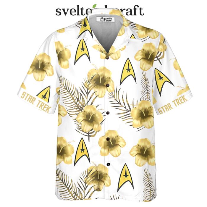 Hibiscus Floral Star Trek StarshipsKids Hawaiian Shirt