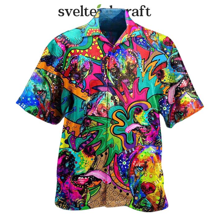 Hippie Dogs Colorfull Style Hawaiian Shirt
