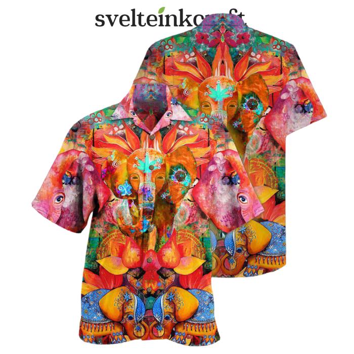 Hippie Elephant Amazing Style Hawaiian Shirt