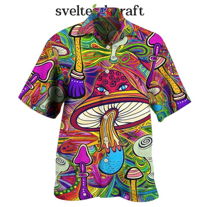 Hippie Mushroom Hypnotizing Hawaiian Shirt