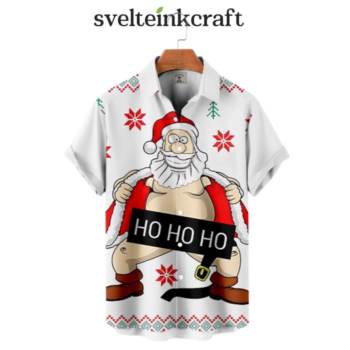Hohoho Funny Santa Claus Hawaiian Shirt