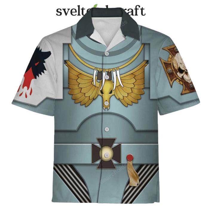 Indomitus Pattern Terminator Armor Space Wolves Hawaiian Shirt