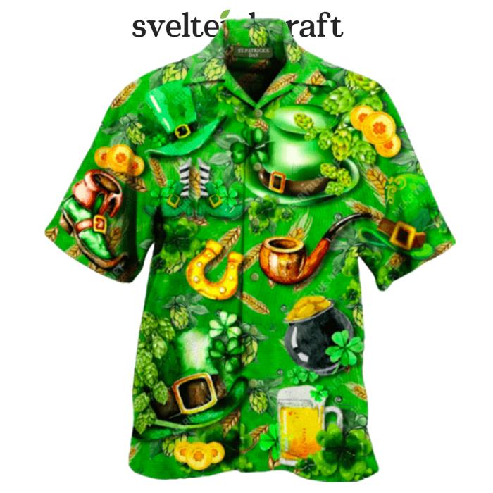 Irish Hat Saint Patricks Day Green Hawaiian Shirt
