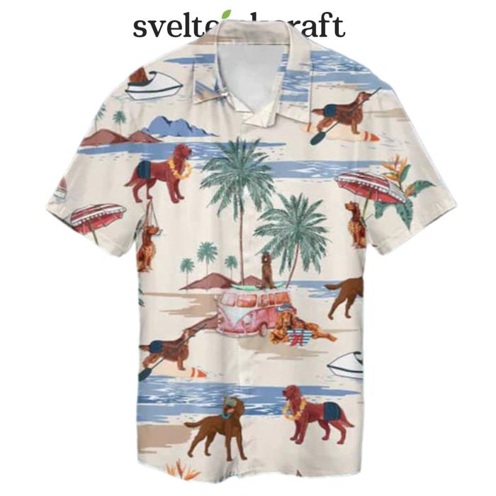 Irish Setter Summer Beach Hawaiian Shirt