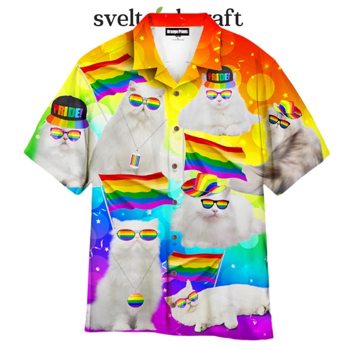 LGBT Happy Cats Pride Month Hawaiian Shirt
