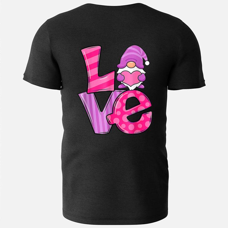 Love Gnome Holding Heart Youth Girls Funny Valentines Day T-Shirts
