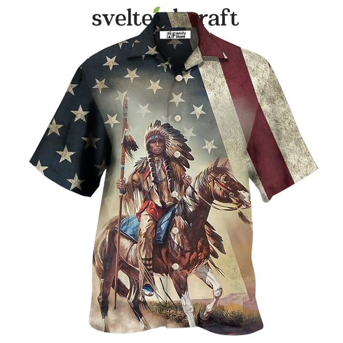 Native Horses Protect Place America Hawaiian Shirt